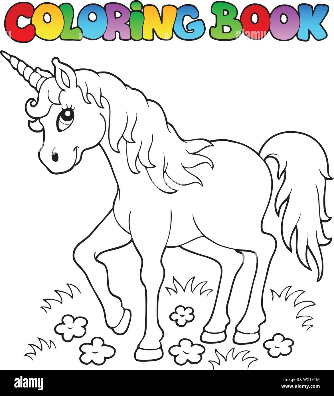 Download Coloring Book Unicorn Theme 1 Stock Vector Image Art Alamy