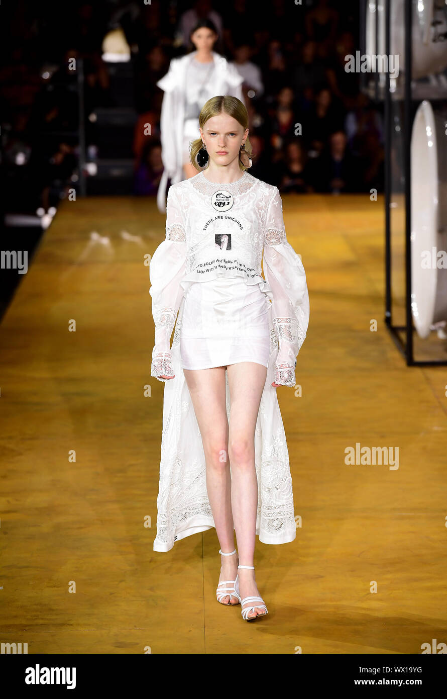 Models on the catwalk for the Burberry Spring/Summer 2020 show at London  Fashion Week at the Troubador White City Theatre, London Stock Photo - Alamy