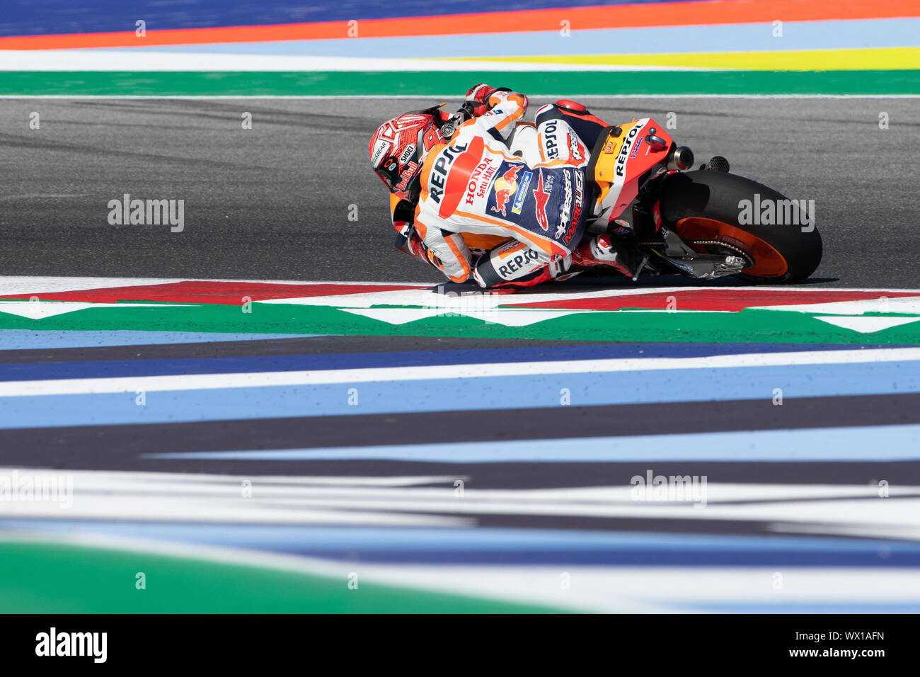 MARC MARQUEZ, SPANISH RIDER AND MOTOGP WORLD CHAMPION WITH NUMBER 93 FOR REPSOL HONDA TEAM  during Saturday Free Practice & Qualifications Of The Moto Stock Photo