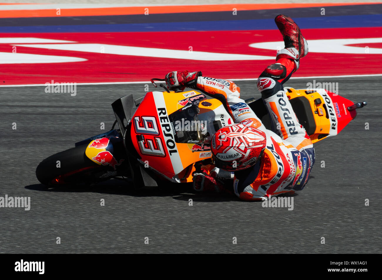 MARC MARQUEZ, SPANISH RIDER AND MOTOGP WORLD CHAMPION WITH NUMBER 93 FOR REPSOL HONDA TEAM  during Saturday Free Practice & Qualifications Of The Moto Stock Photo