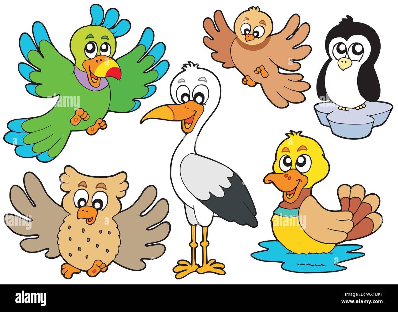 Cute birds collection 2 Stock Vector