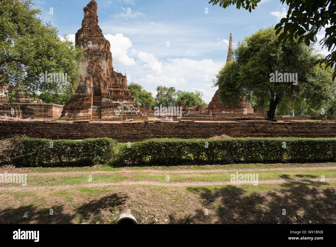 Wat Mahathat Ayutthaya, unesco world heritage ancient Buddhist temple ruin in Ayutthaya Thailand. Stock Photo