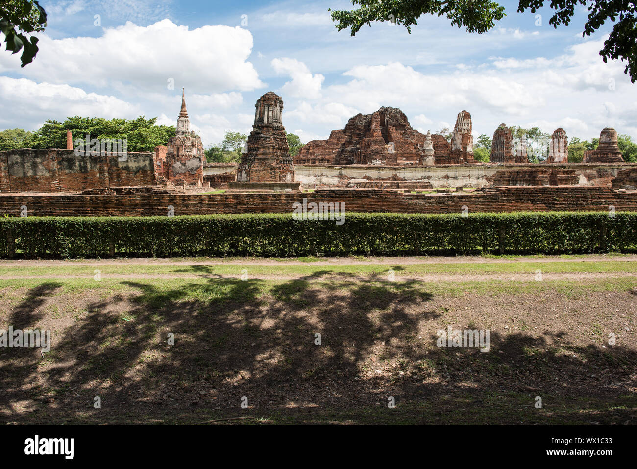 Wat Mahathat Ayutthaya, unesco world heritage ancient Buddhist temple ruin in Ayutthaya Thailand. Stock Photo