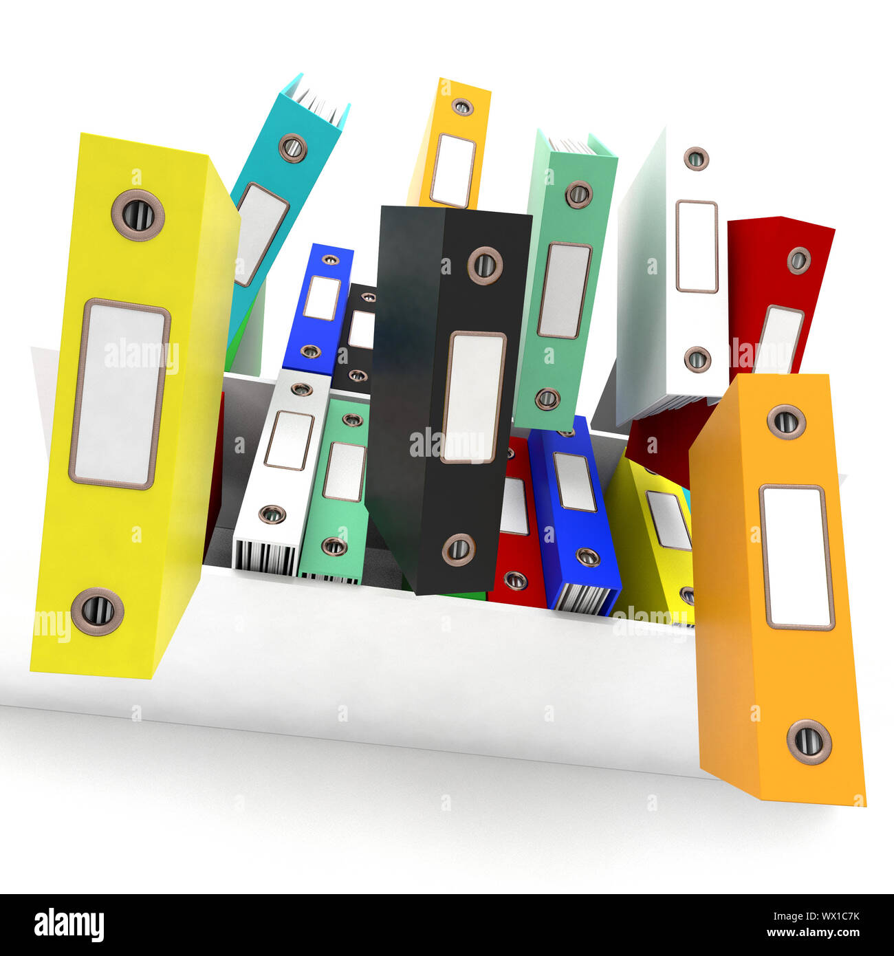 Files Falling Showing Disorganized And Chaotic Office Stock Photo - Alamy
