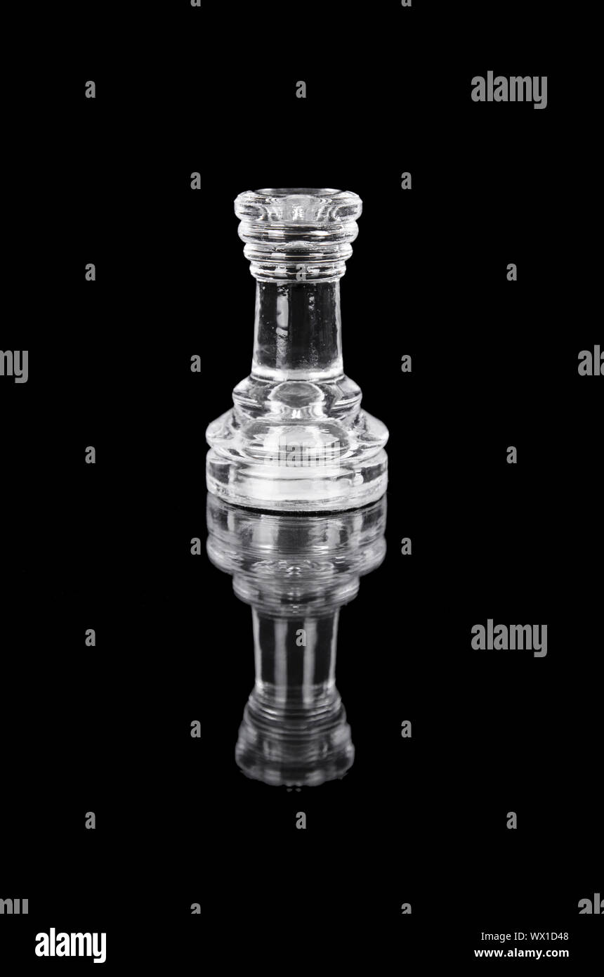 Glass chess rook on black isolated background Stock Photo - Alamy