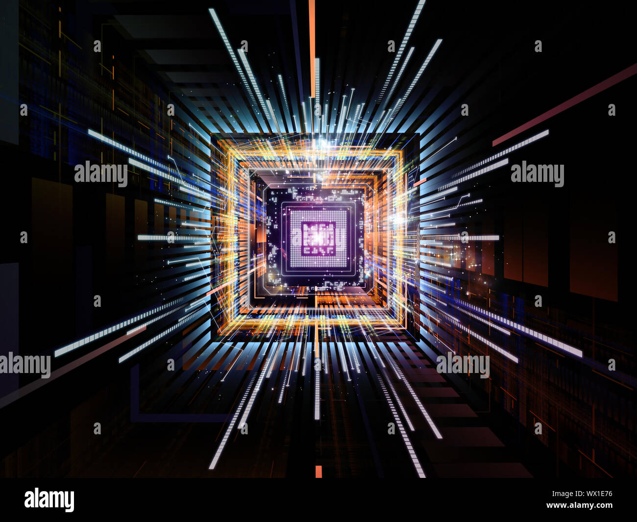 Abstract design made of CPU graphic and abstract design elements on the ...