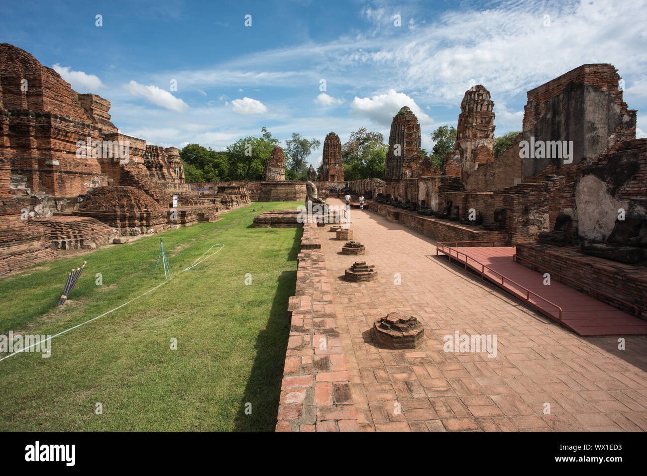 Wat Mahathat Ayutthaya, unesco world heritage ancient Buddhist temple ruin in Ayutthaya Thailand. Stock Photo