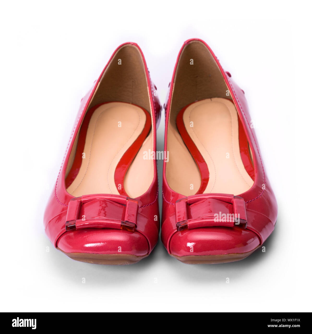 Shiny red flats best sale
