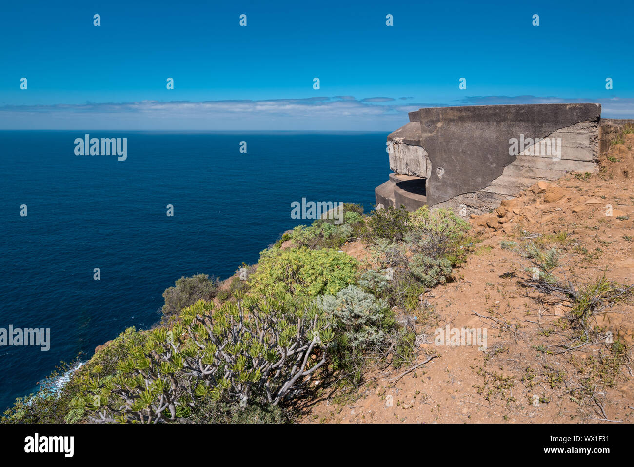 World war II bunker in Santa Ursula, Tenerife, was built against a ...