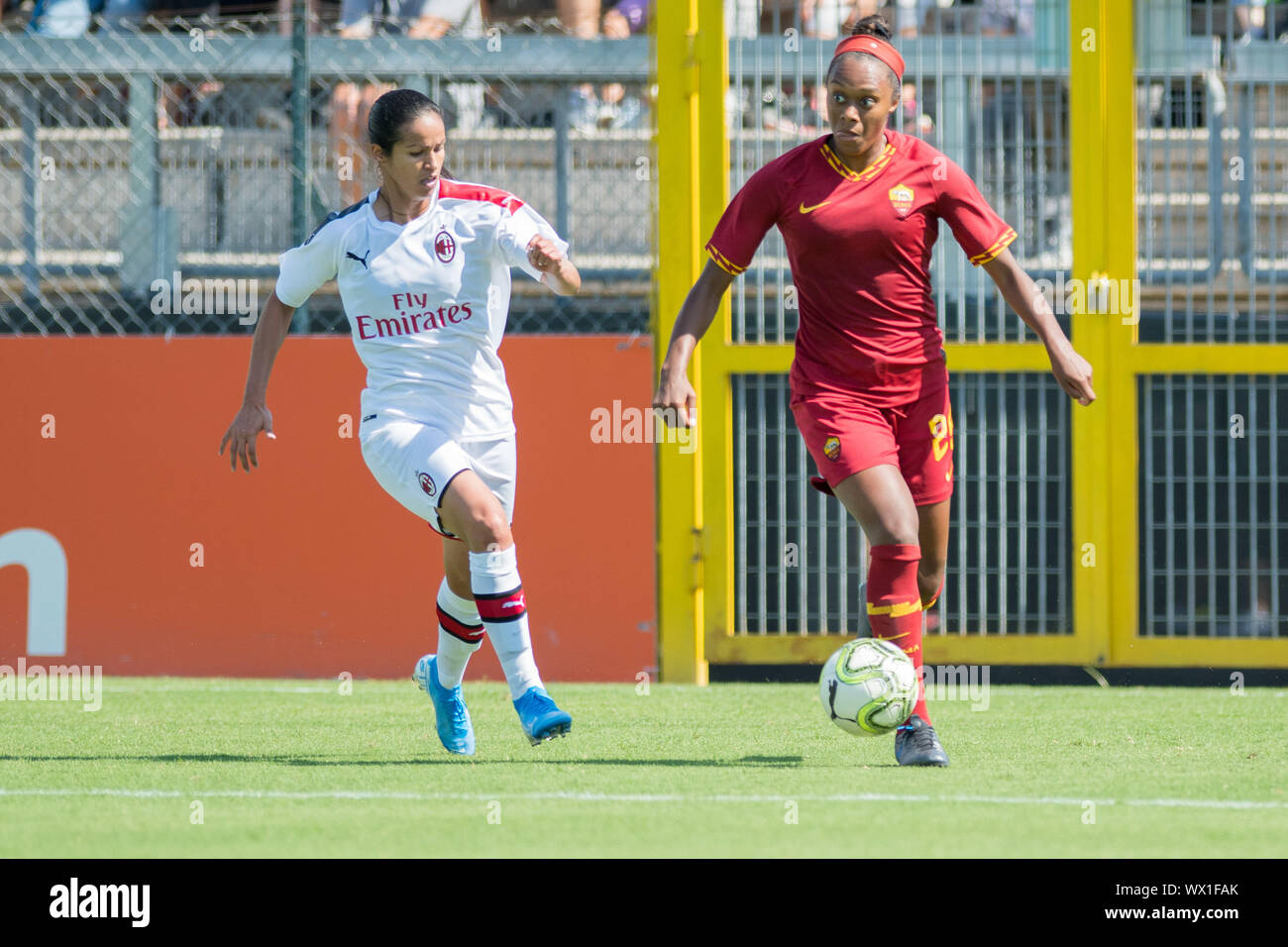 ALLYSON SWABY AS ROMA INSEGUITA FROM LADY PATRICIA ANDRADE AC MILAN  during Roma Vs Milan , Roma, Italy, 15 Sep 2019, Soccer Italian Soccer Serie A Wo Stock Photo