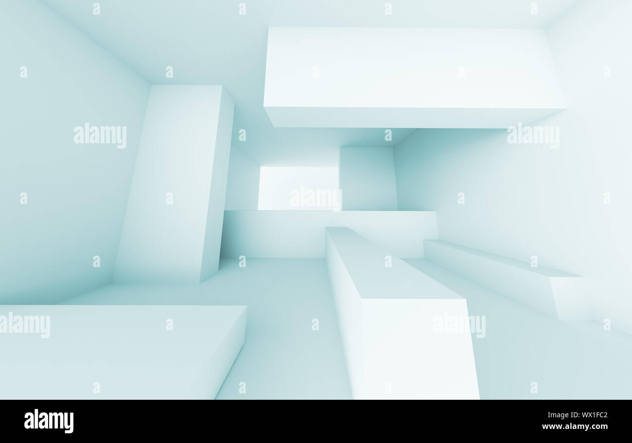 3d Illustration of Blue Abstract Architecture Background Stock Photo ...