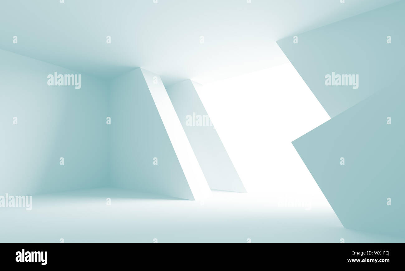 3d Illustration of Blue Futuristic Architecture Background Stock Photo ...