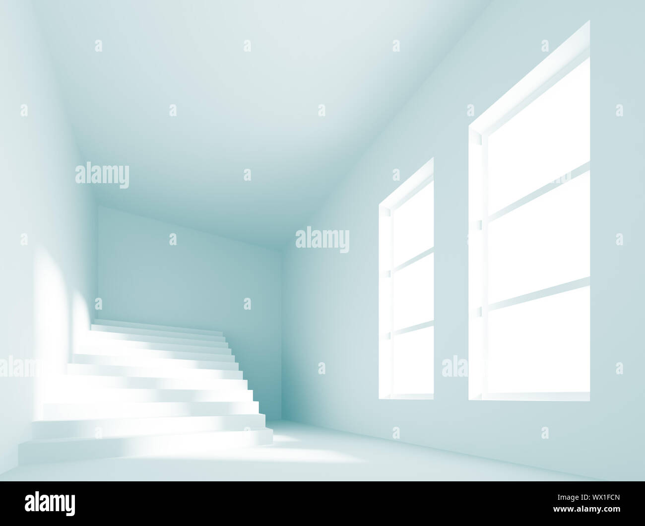 3d Illustration of Blue Abstract Interior Background Stock Photo - Alamy