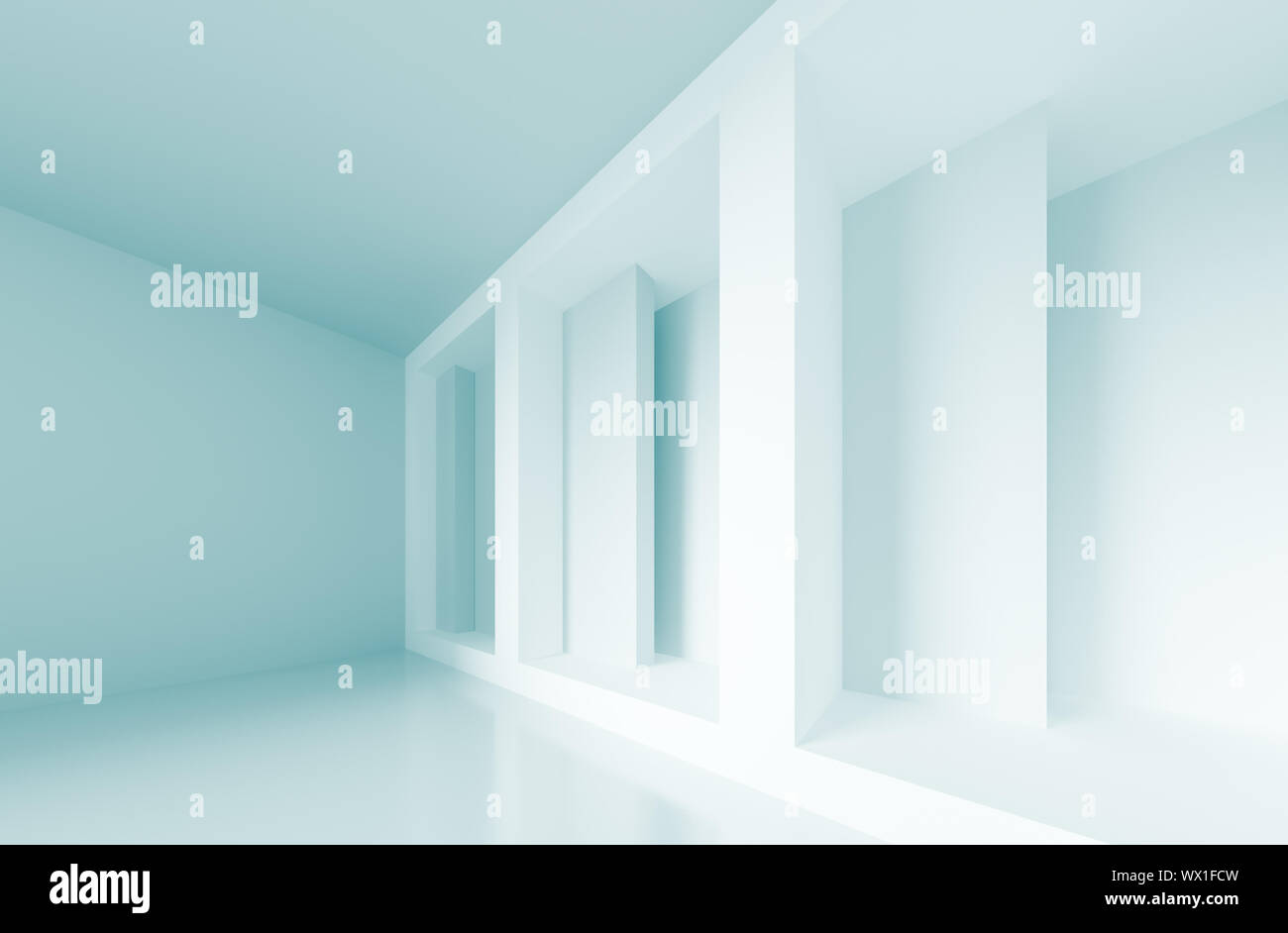 3d Illustration of Blue Abstract Interior Background Stock Photo - Alamy