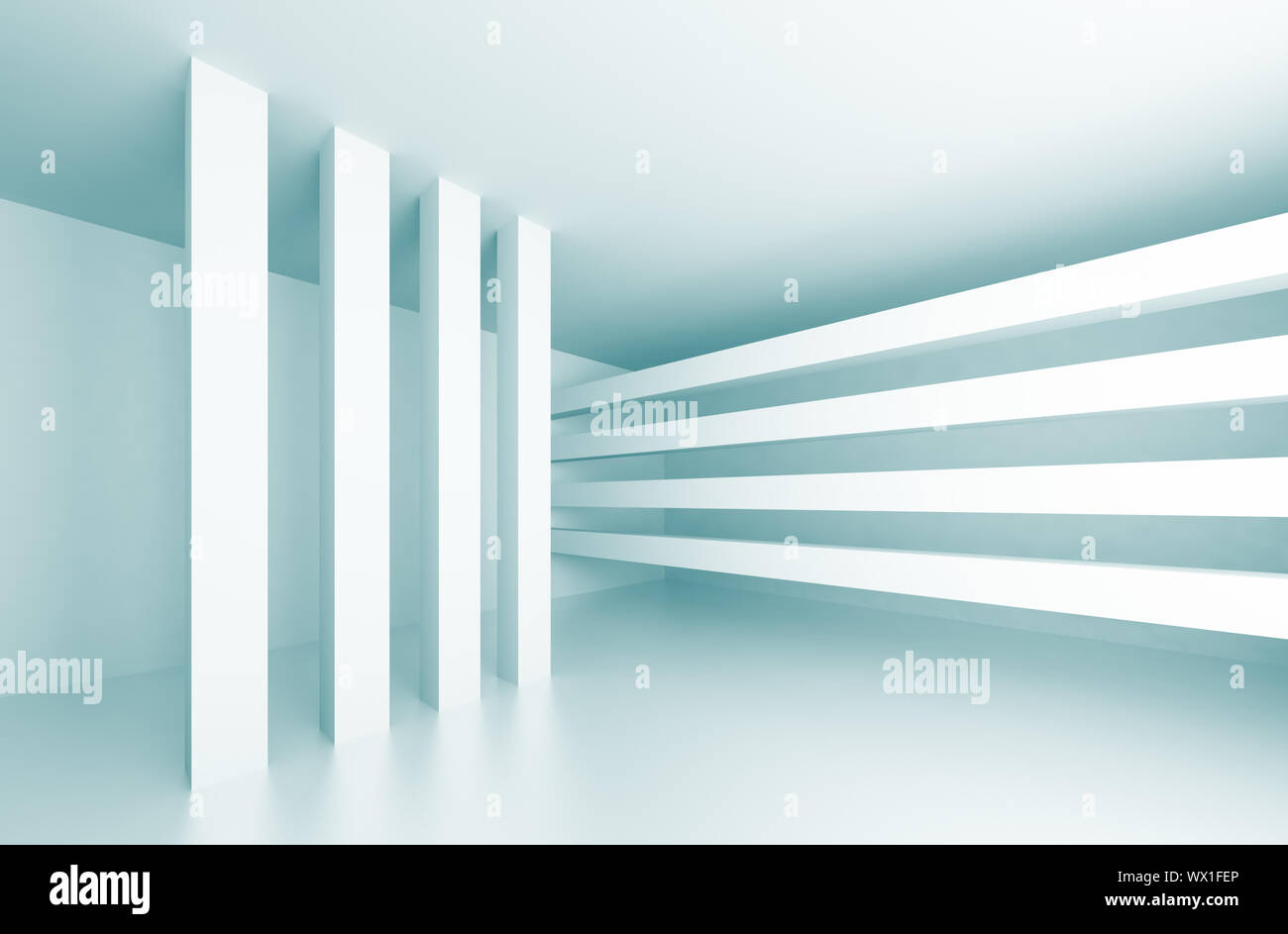3d Illustration of Blue Abstract Interior Background Stock Photo - Alamy