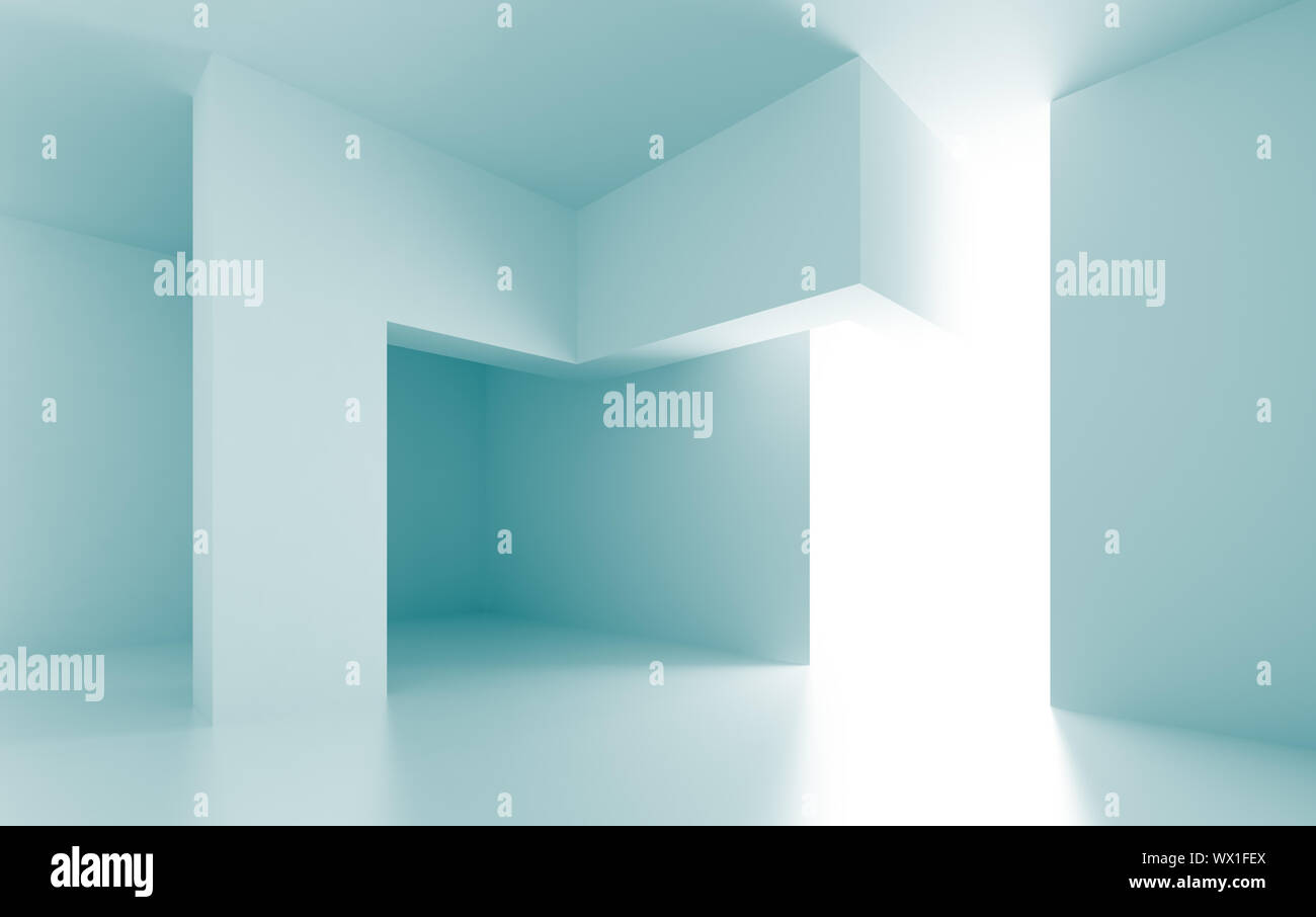 3d Illustration of Blue Abstract Architecture Background Stock Photo ...