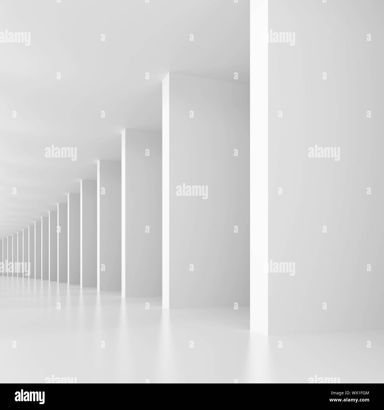 3d Illustration of White Abstract Interior Background Stock Photo - Alamy