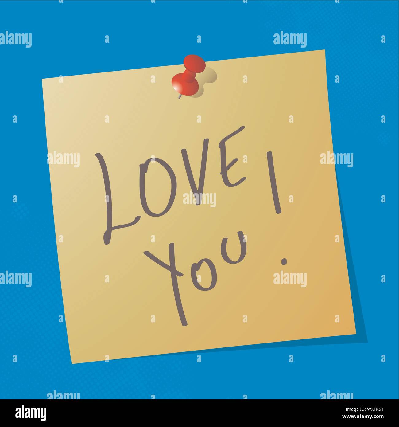 'love you' handwritten message Stock Vector