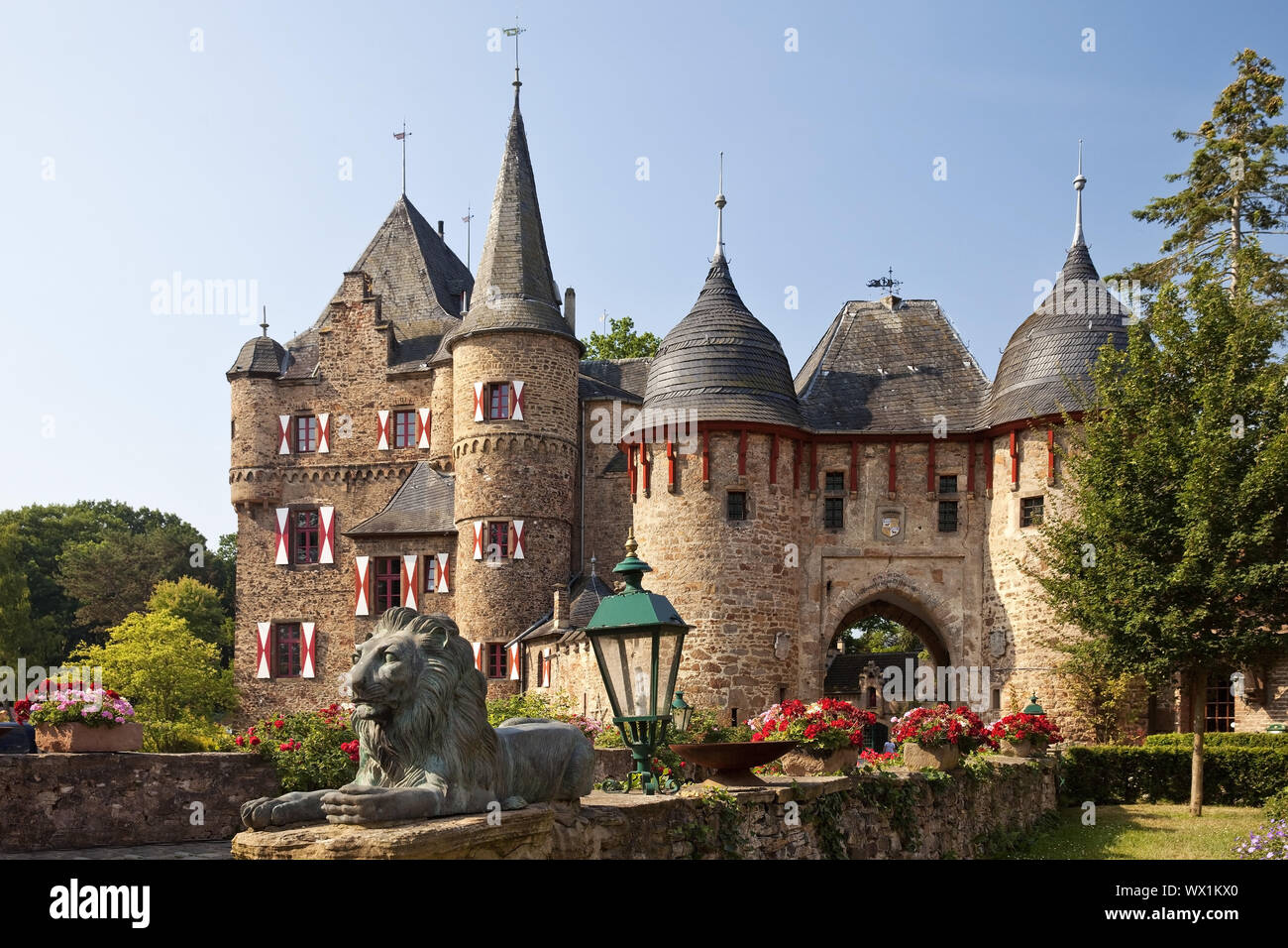 Satzvey Castle, Mechernich, North Eifel, Eifel, North Rhine-Westphalia, Germany, Europe Stock Photo