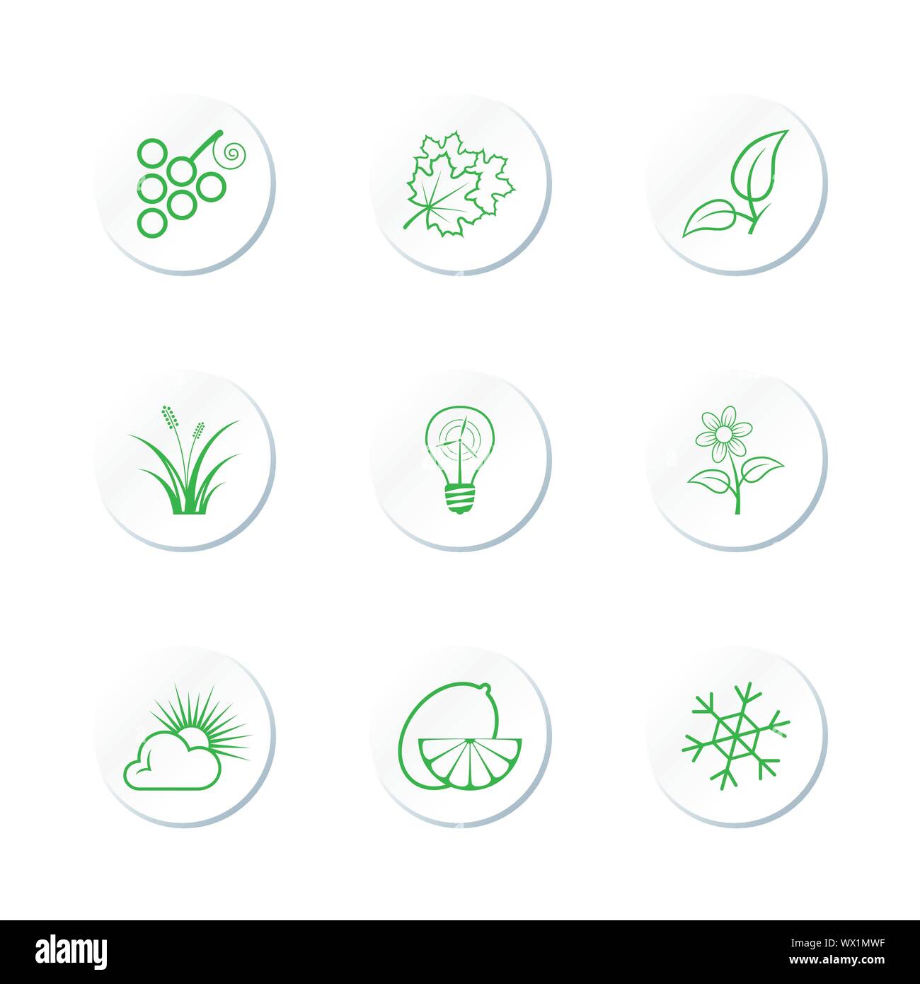 Nature Icon Set Stock Vector