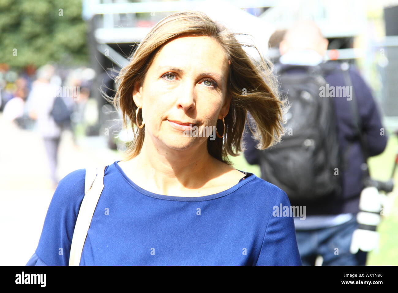 VICKY YOUNG CHIEF POLITICAL CORRESPONDENT OF BBC NEWS IN THE LONDON BOROUGH OF WESTMINSTER ON 5TH SEPTEMBER 2019. BUSY BREXIT TIMES FOR BRITISH JOURNALISTS. NEWS PRESENTERS. NEWS READERS. Stock Photo