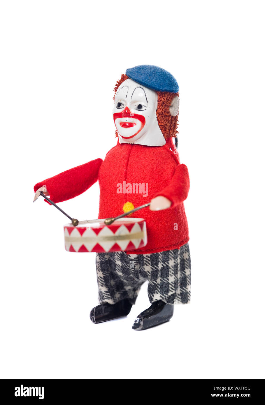 Toy Clown with drums Stock Photo