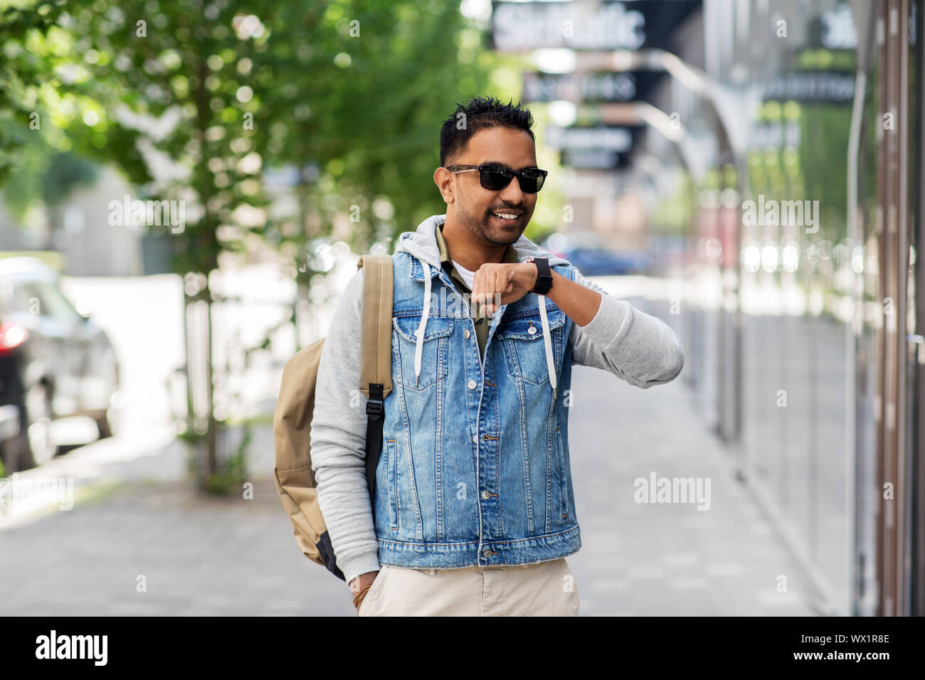 Indian Man Recording Voice Message By Smart Watch Stock Photo Alamy