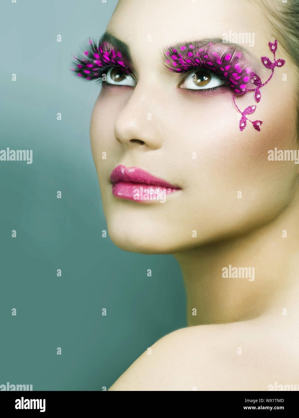 Beautiful Creative Fashion Makeup. Holiday Make-up Stock Photo - Alamy