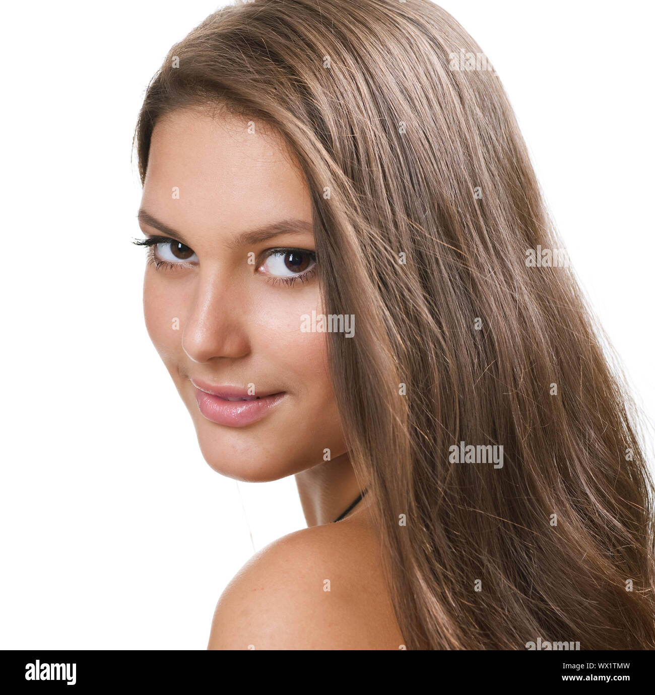 Beautiful Girl portrait with healthy hair Stock Photo - Alamy