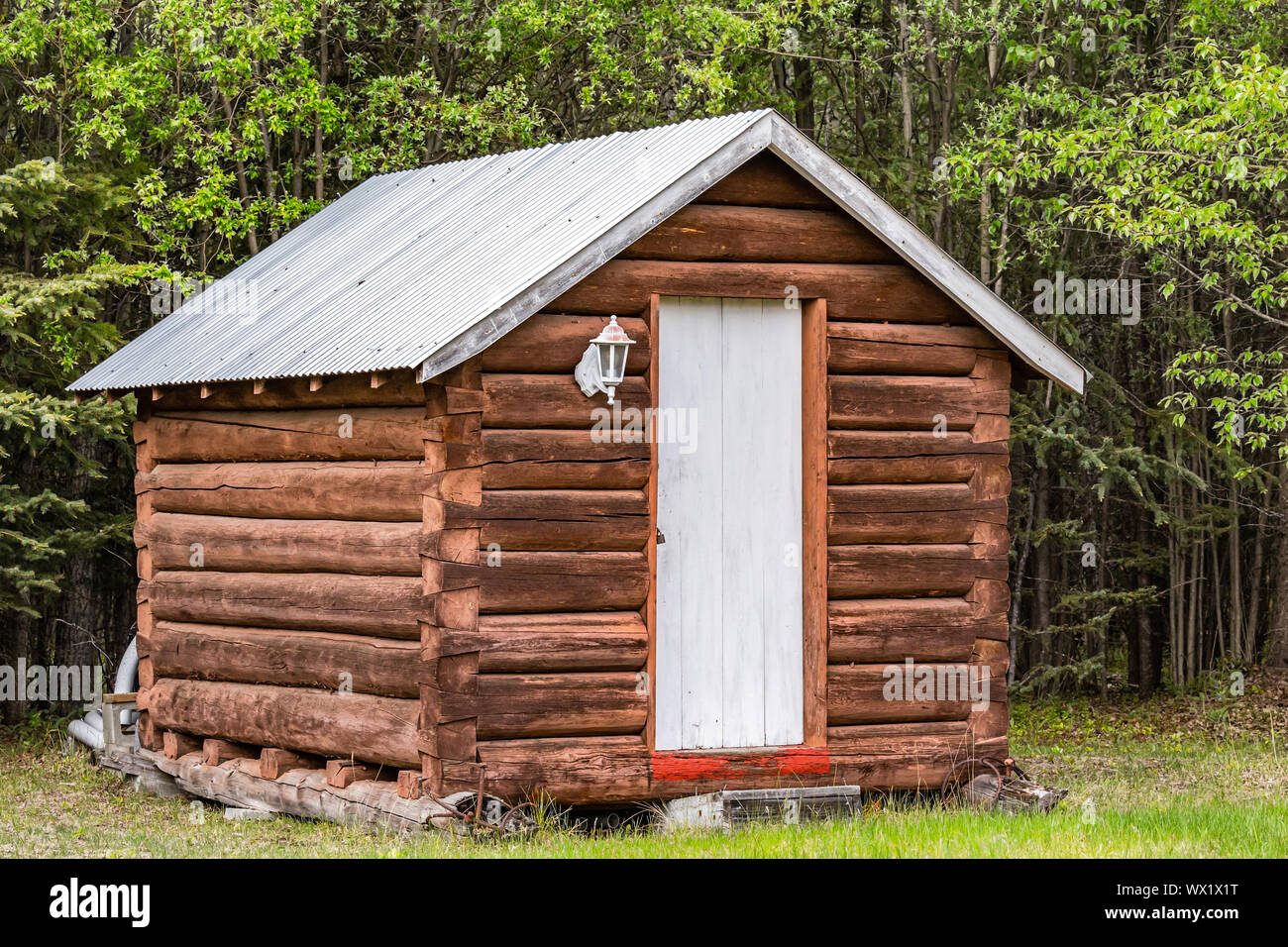 Campground Log Cabin Stock Photos Campground Log Cabin Stock