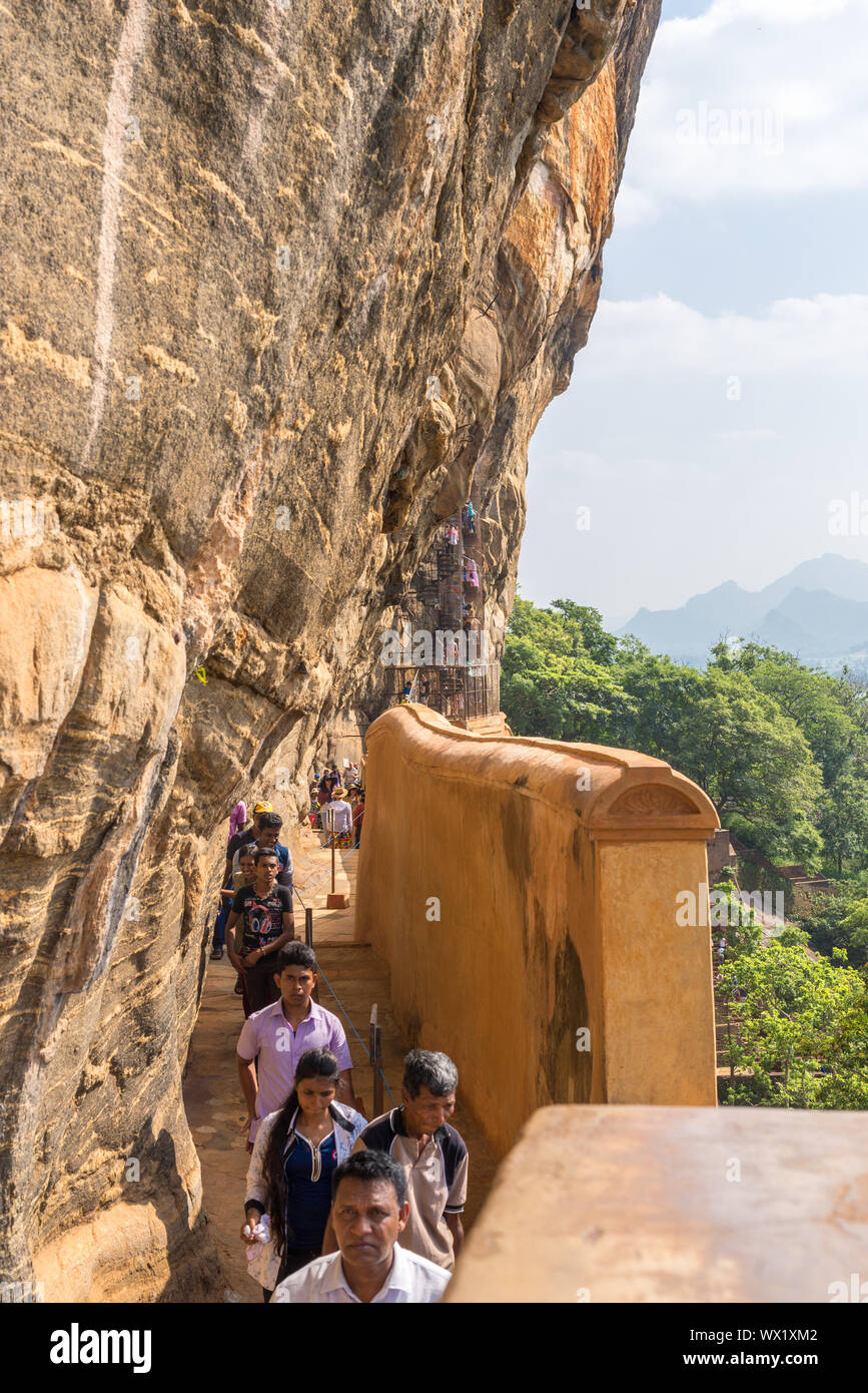The mirror wall at the ancient rock fortress Sigiriya in the Central