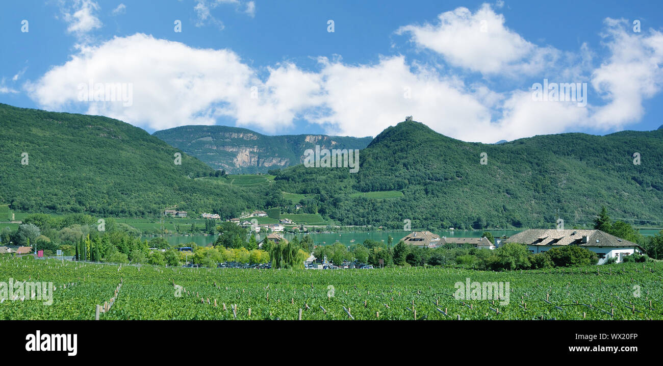 Lake Caldaro or Kalterer See in South Tirol,Trentino,Alto Adige,Italy Stock Photo