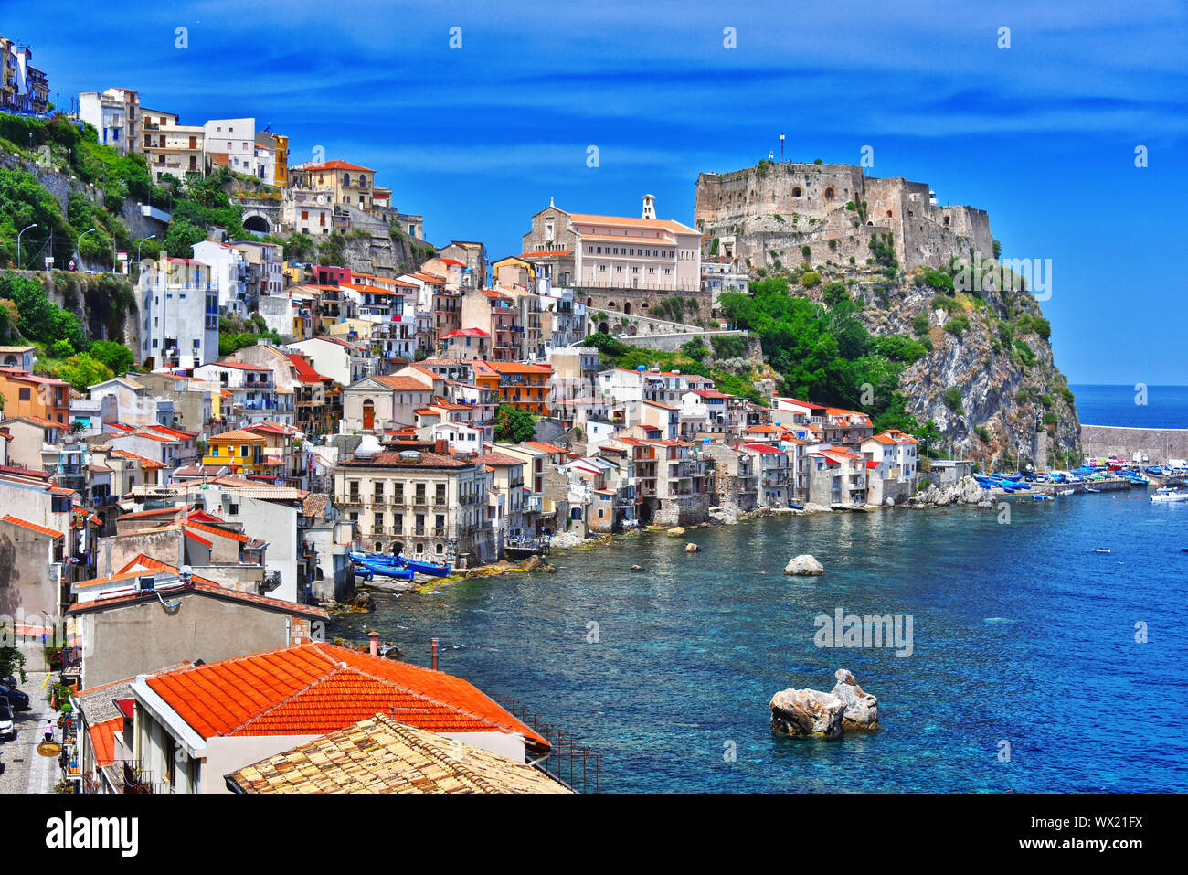 The city of Scilla in the Province of Reggio Calabria, Italy Stock Photo