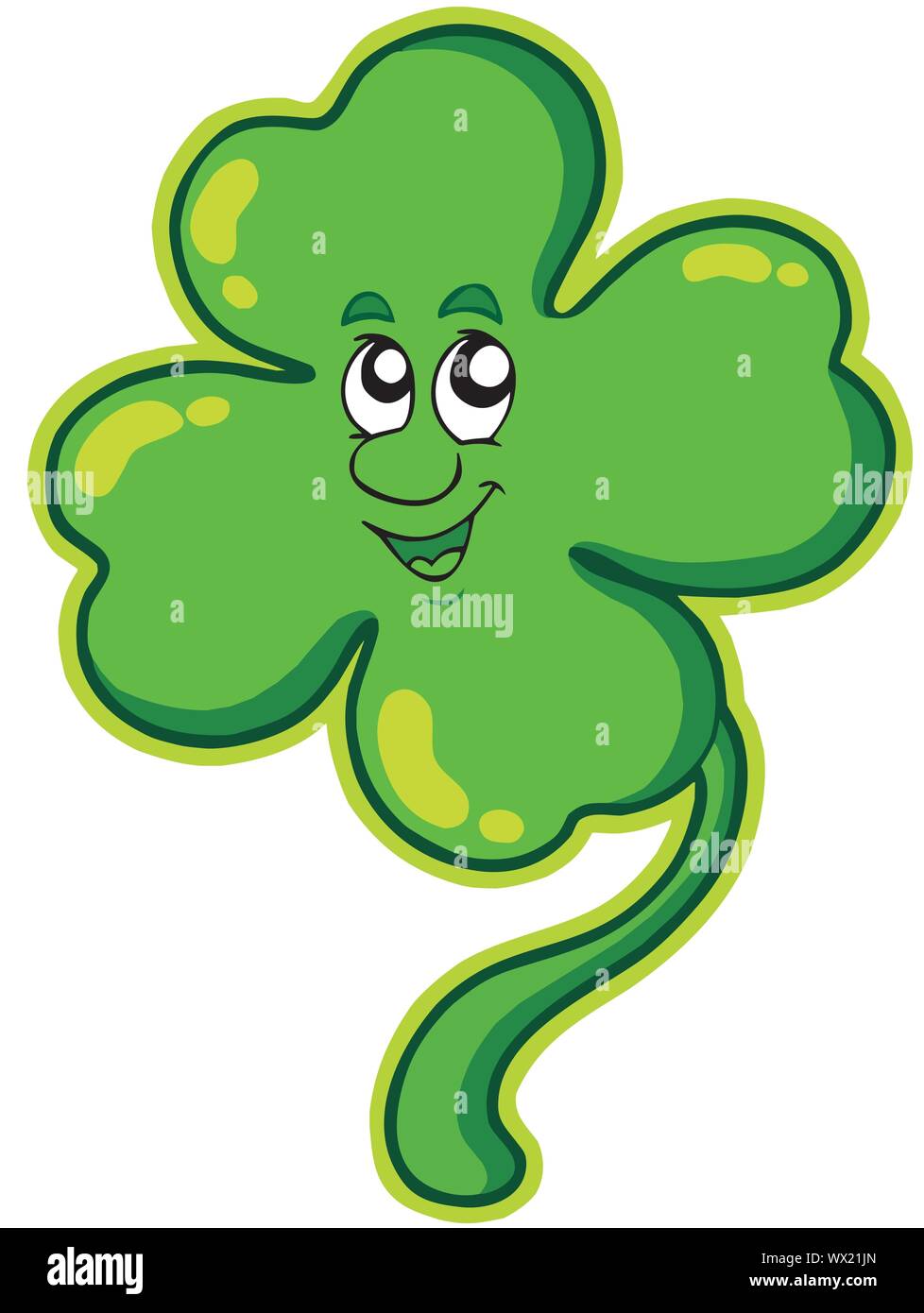 Happy four leaf clover Stock Vector Image & Art - Alamy