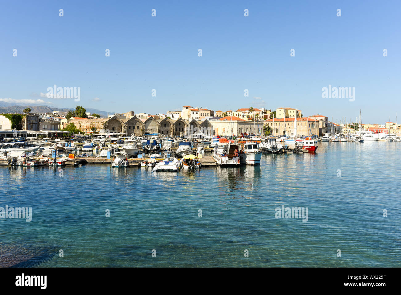 The beautiful city Chania is the second largest city on the island Crete Stock Photo