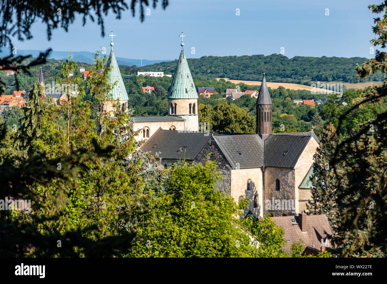 Pictures from Gernrode in the Harz Mountains Stiftskirche St. Cyriakus Stock Photo