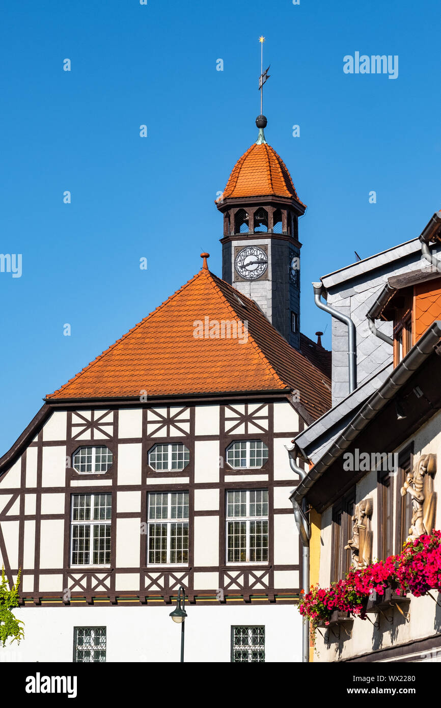 Pictures from Gernrode in the Harz City Hall Stock Photo