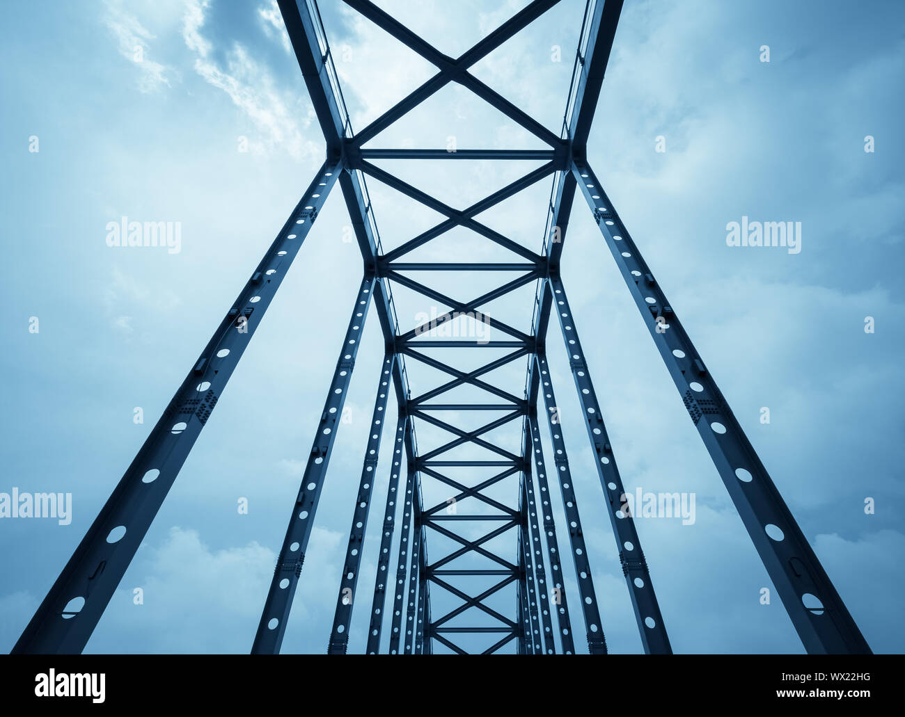 steel structure bridge closeup Stock Photo