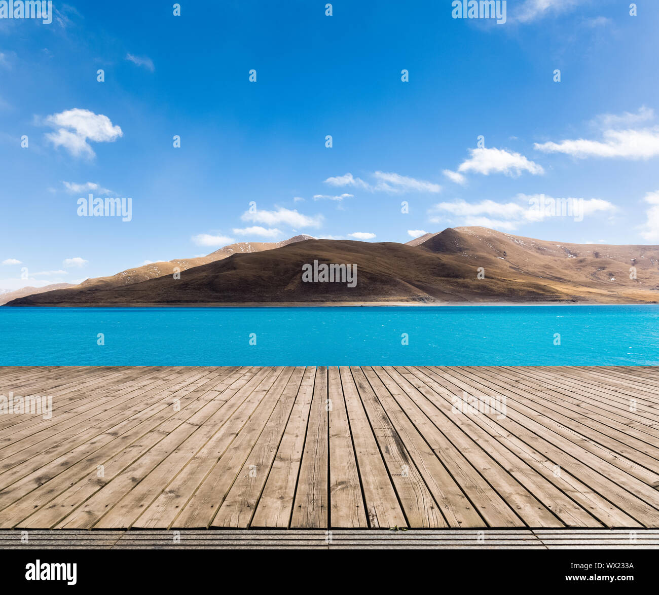 tibet holy lake landscape Stock Photo