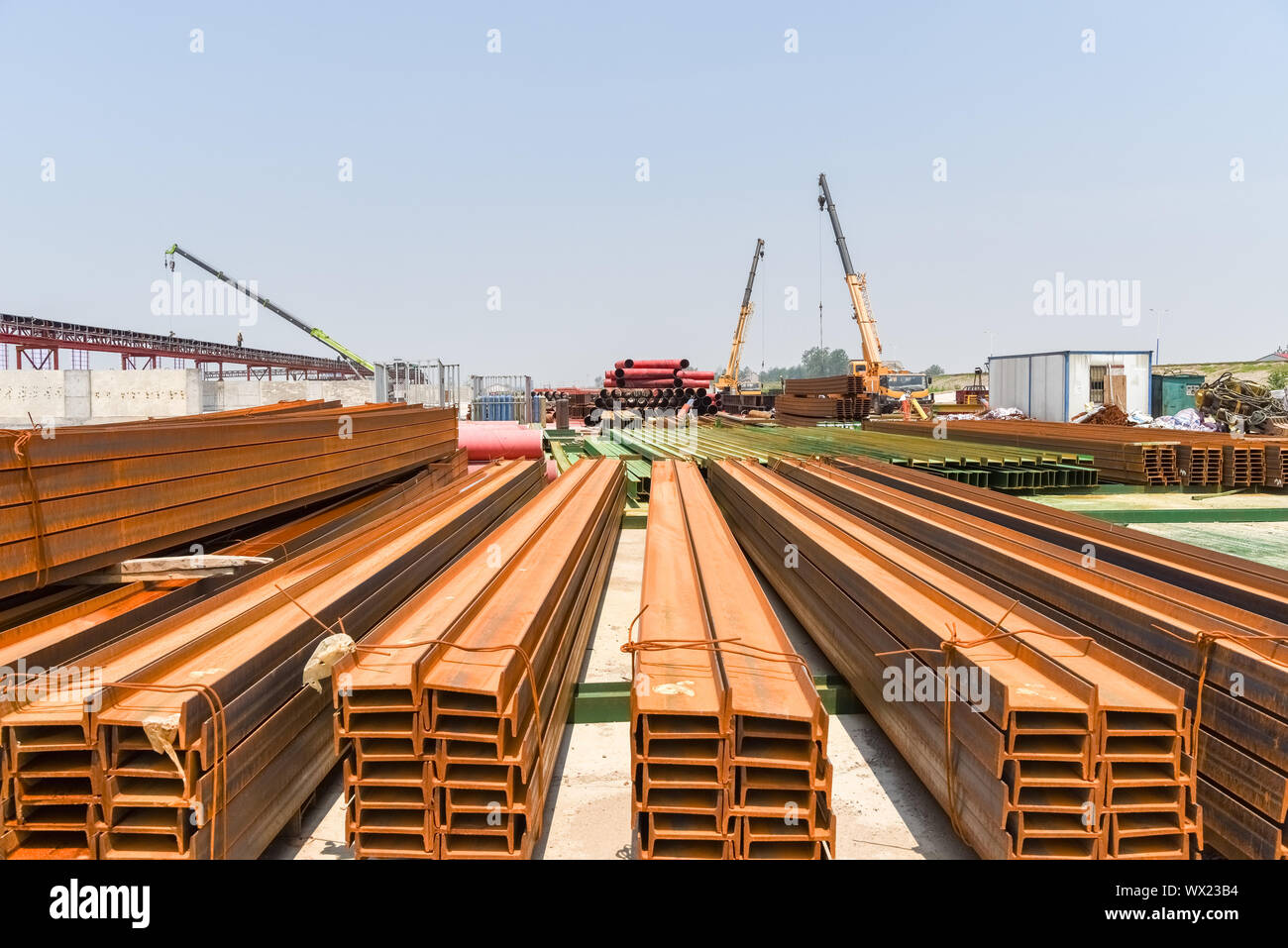 joist steel on construction site Stock Photo
