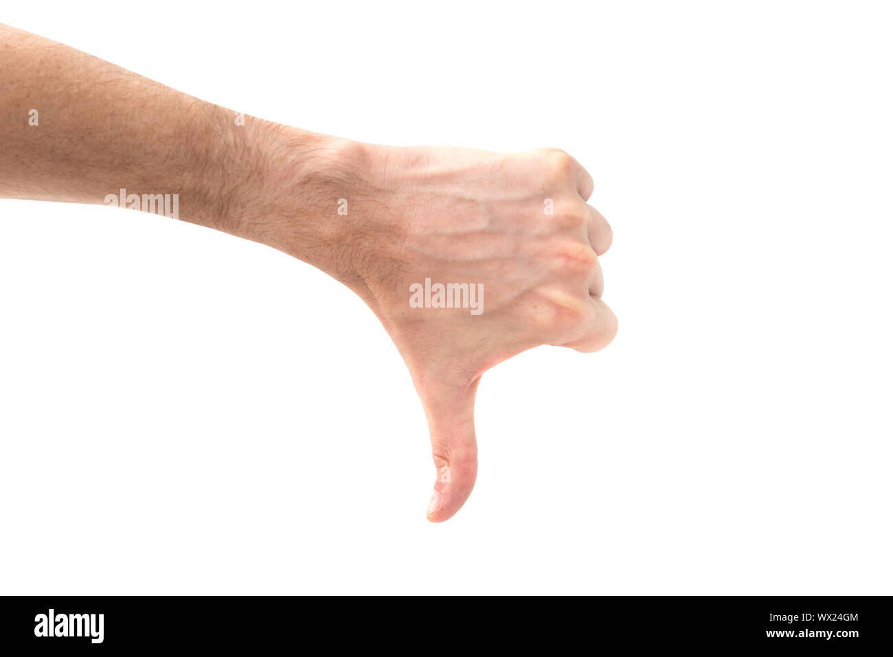 Dislike hand with thumb down Stock Photo