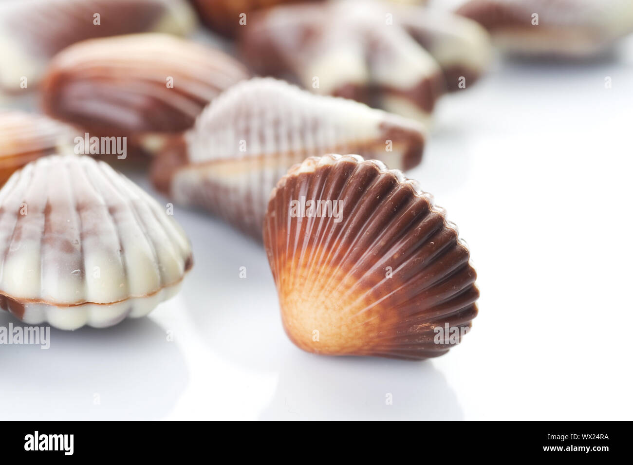 Chocolate Seashells. Selective Focus Stock Photo Alamy