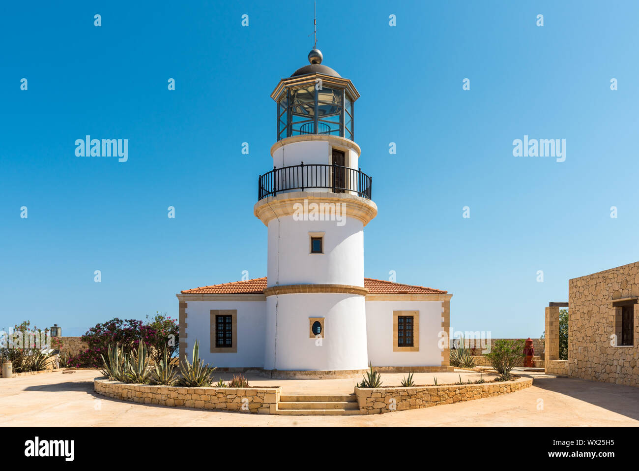 Southernmost lighthouse in Europe on Gavdos Stock Photo