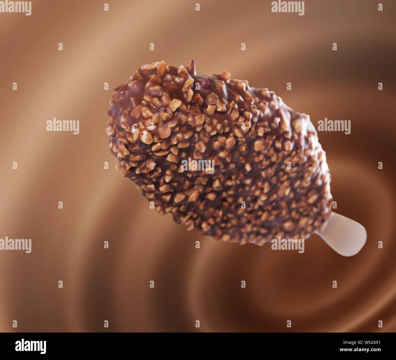 Chocolate Ice Cream With Hazelnuts Stock Photo Alamy