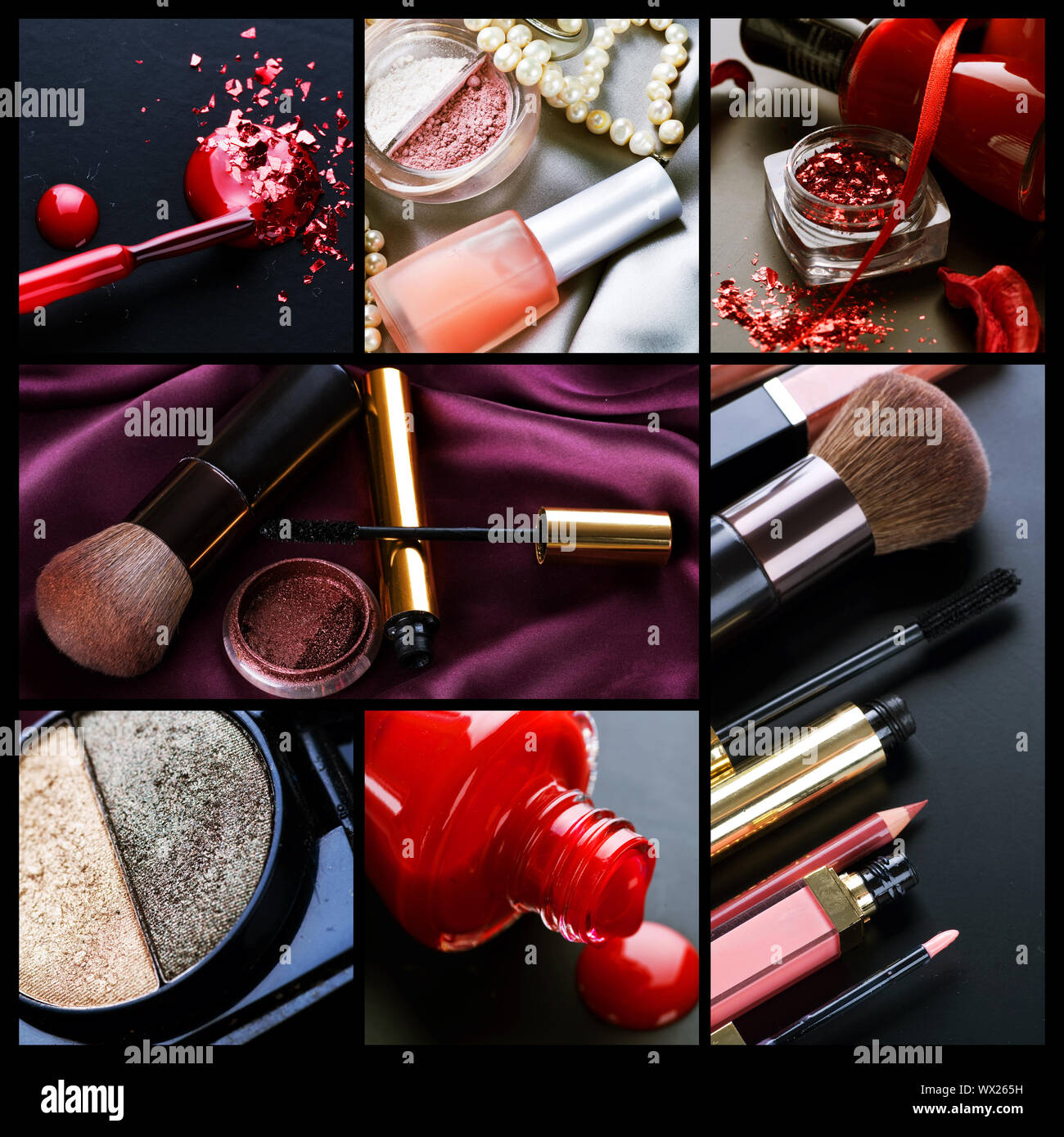 Makeup Collafe Professional Make-up Collage Stock Photo - Alamy