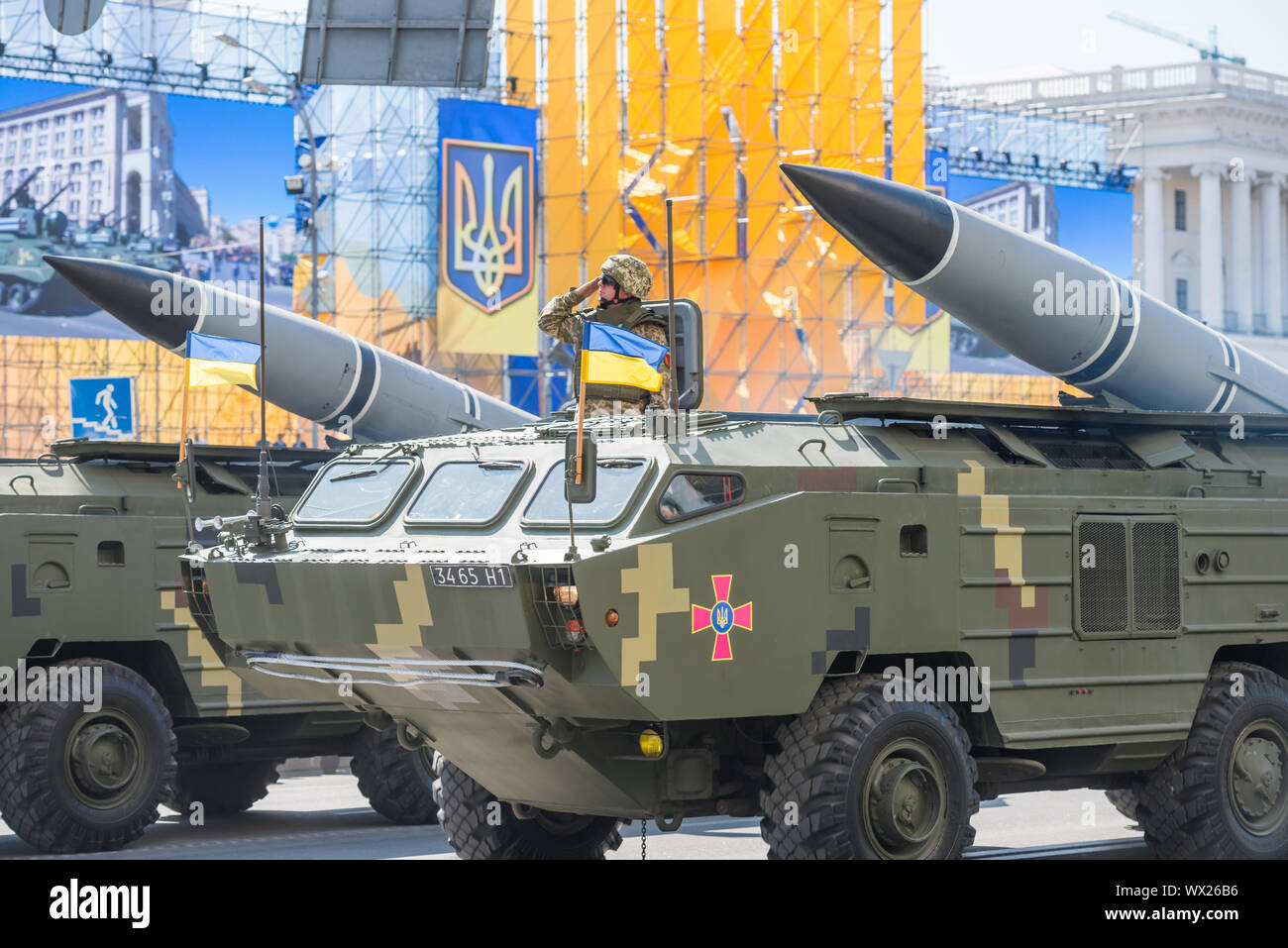Military parade in Kiev, Ukraine Stock Photo