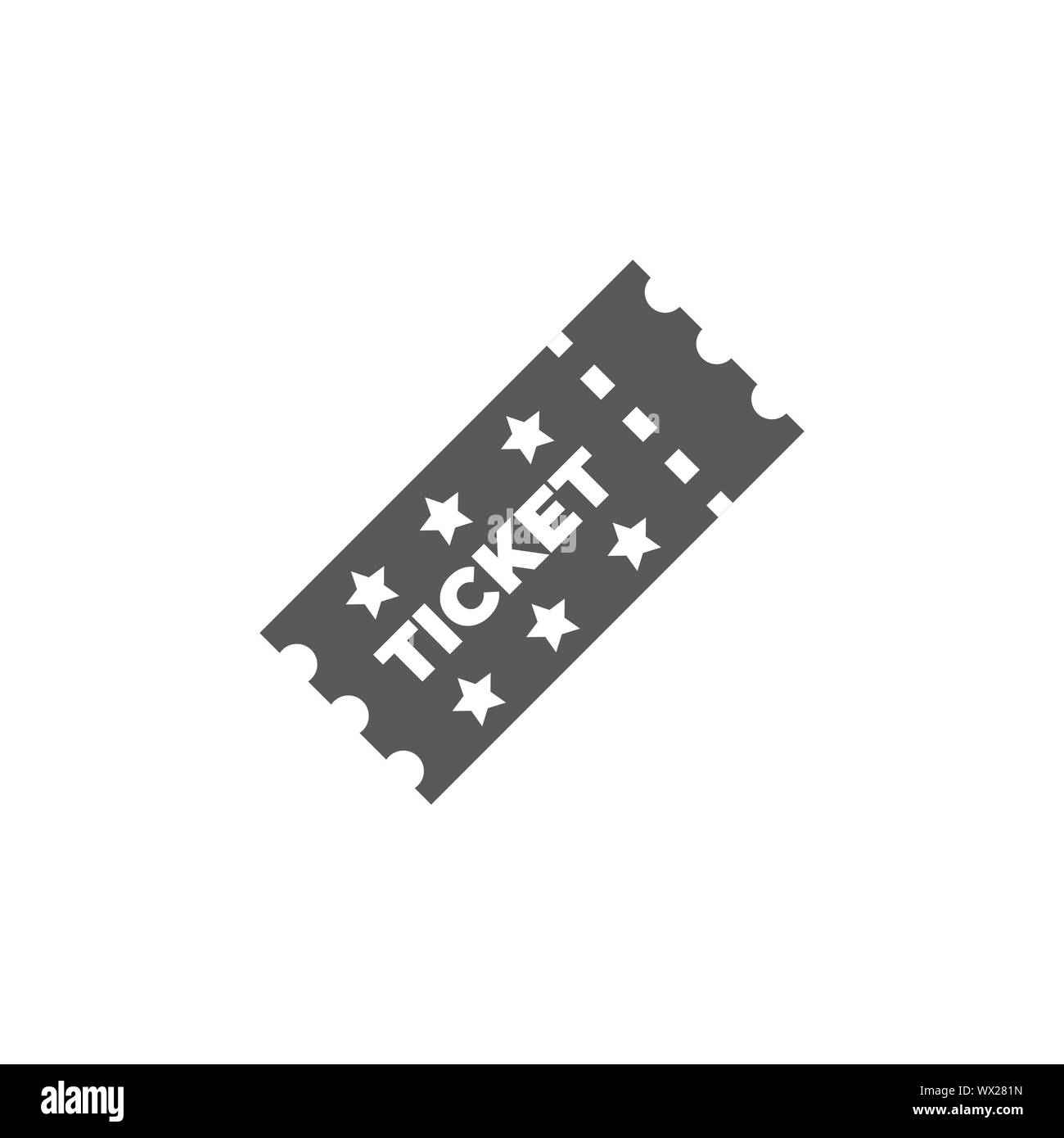 Ticket icon on white background. Vector illustration. Stock Vector