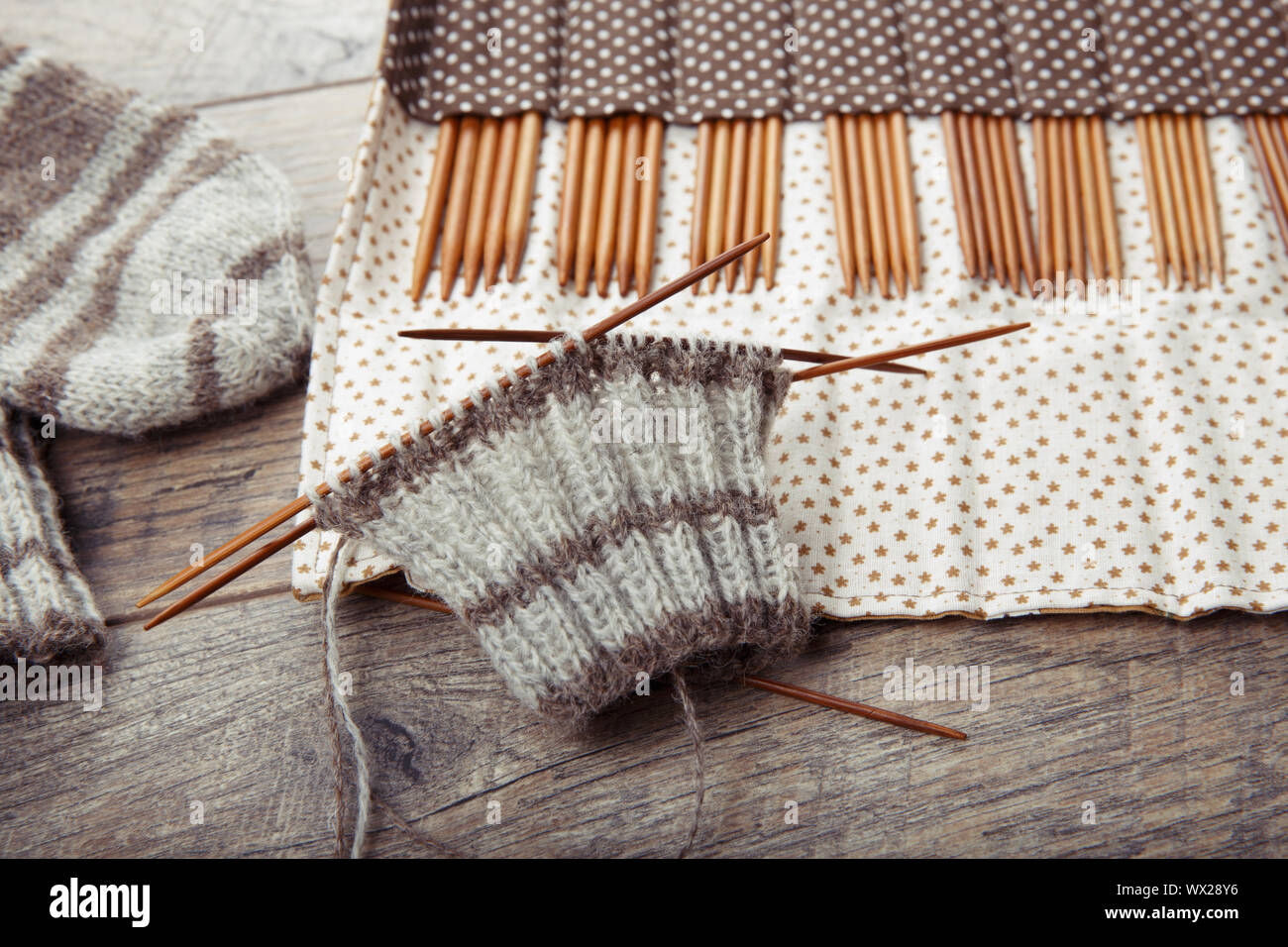 Circular knitting needles stock image. Image of knitwear - 194255885