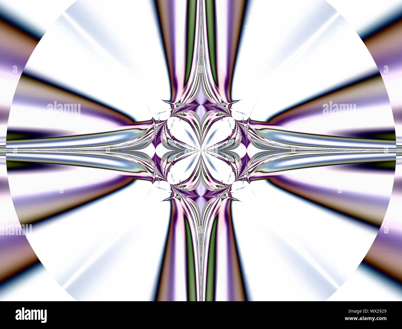 Fractal image: glowing colored stripes and lines. Stock Photo