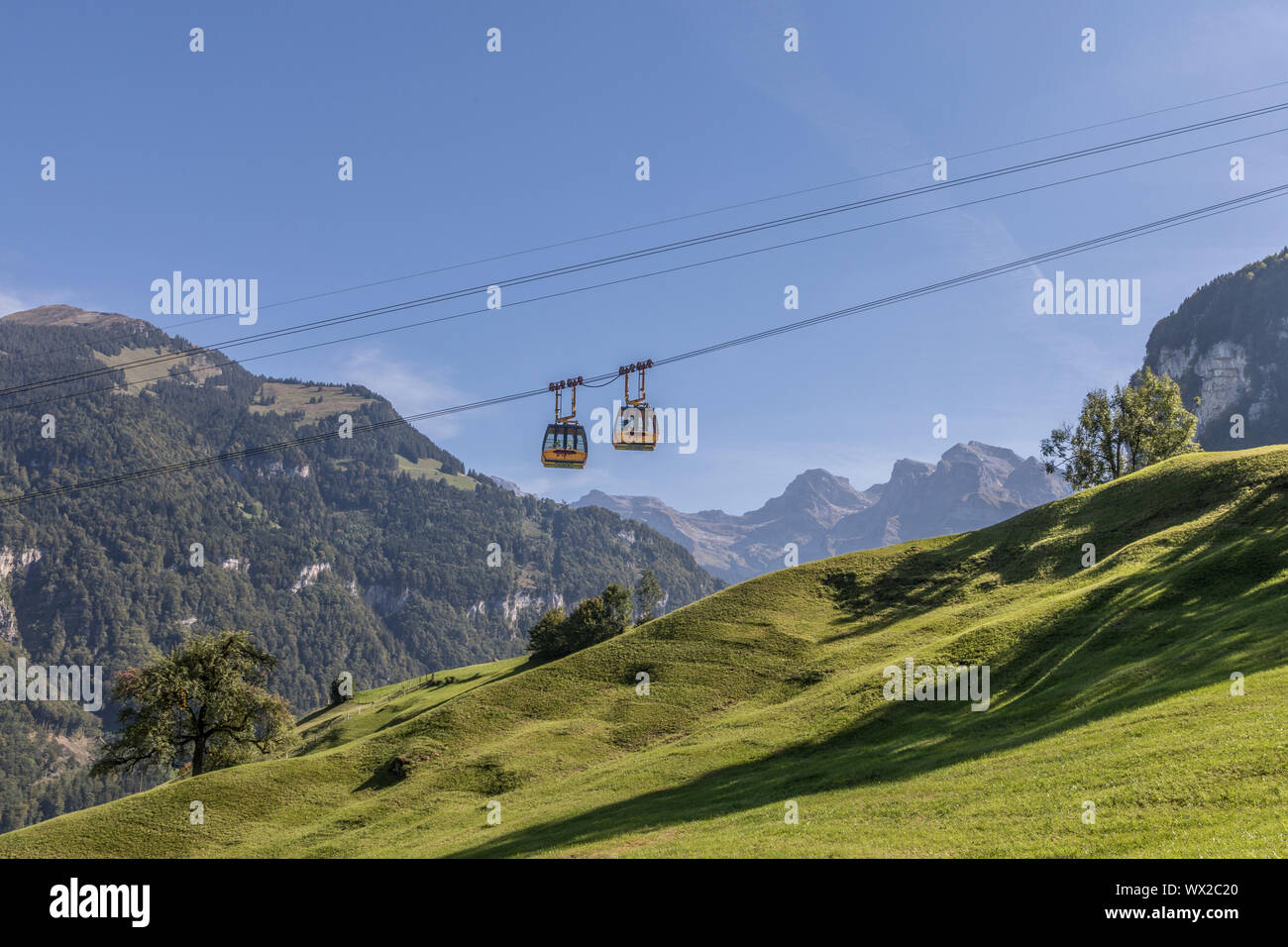 Aerial Cableway Dallenwil - Wirzweli, Nidwalden, Switzerland, Europe Stock Photo